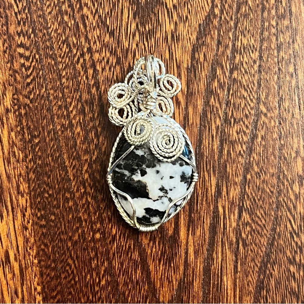 Artisan Handcrafted Buffalo Jasper Wire-wrapped Pendant